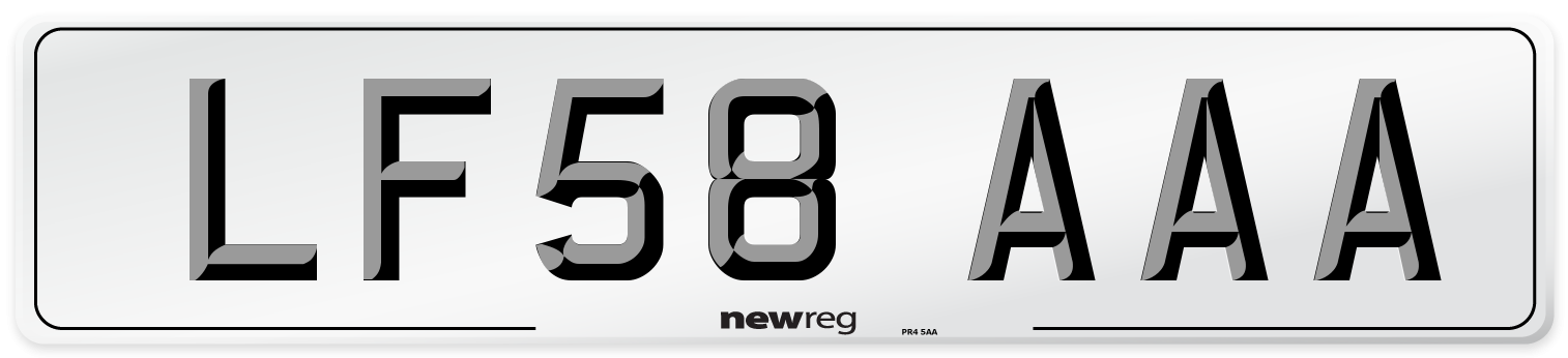 LF58 AAA Number Plate from New Reg